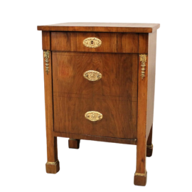 Antique large Empire nightstand in walnut, Italy 19th century