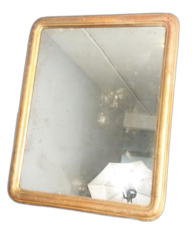 Antica specchiera dell'800 in foglia oro con specchio al mercurio