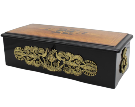 Antico cofanetto scatola portagioie Napoleone III intarsiato '800                            