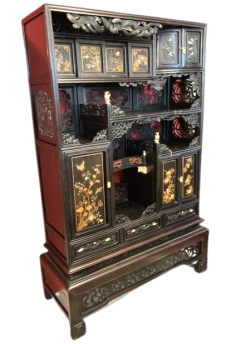 Antique Japanese bookcase cabinet from the Meiji period, 1870 
