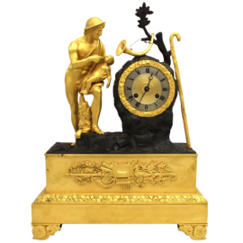 Antico orologio parigina Impero raffigurante Forbante ed Edipo, '800                            