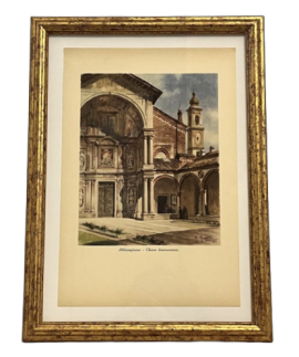 Basilica of Santa Maria Nuova, color print by Giannino Grossi, 1932