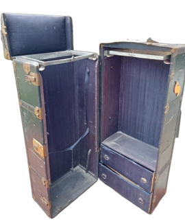 Antique travel wardrobe trunk