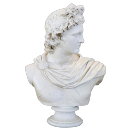 Bust of Apollo in plaster, neoclassical style, first half of the 20th century   
                            