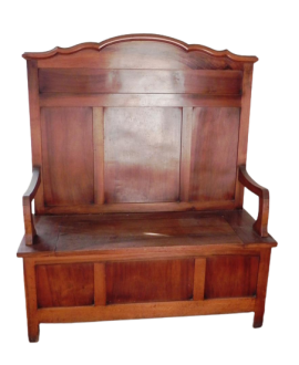 Entrance settle with high backrest in antique 19th century style            