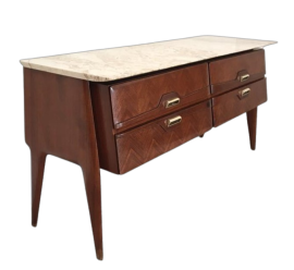 Vintage chest of drawers by Cantù from the 1950s in rosewood with marble top