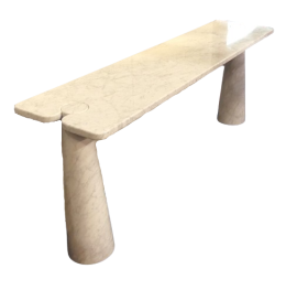 Console by Angelo Mangiarotti in Carrara marble with rectangular top