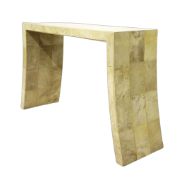 Art Deco style console table in parchment, 1980s