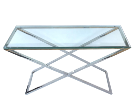 Modern console in steel and glass