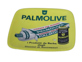 Contenitore pubblicitario Palmolive in plastica, anni '60                            