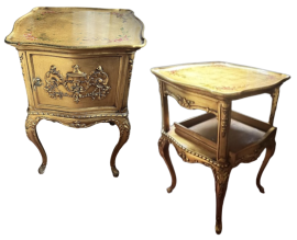 Pair of bedside tables in Venetian Baroque style, early 1900s  