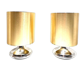Pair of vintage brass table lamps, Italy 1970s          