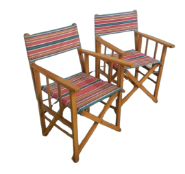 Coppia di sedie vintage pieghevoli da giardino, anni '70                            