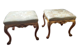 Pair of Venetian Baroque style stools, early 1900s    