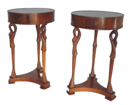 Coppia di tavolini comodini in stile Art Nouveau, anni '50                            