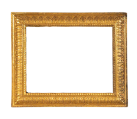 Antique Neapolitan frame in gilded and carved wood, early 19th century                    
                            