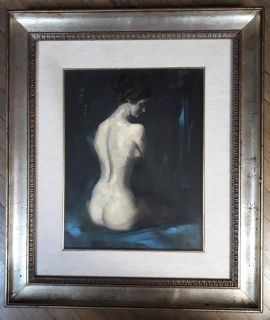 Dipinto di Cassinari Vettor - Nudo femminile di schiena 
