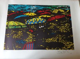 Lithograph painting by Ercole Pignatelli dated 1968