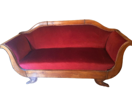 Charles X sofa in red velvet