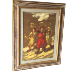 Donne di Calabria - dipinto di Albino Lorenzo su masonite