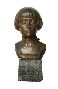 Durarri - Antique bronze sculpture with a woman's bust, France 20th century