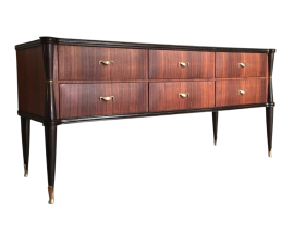 Large chest of drawers by Vittorio Dassi from the 1950s with glass top