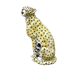 Grande ghepardo in ceramica vintage anni '70