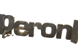 Large vintage Peroni sign with metal letters, 1950s