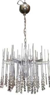 Large space age style chandelier by Gaetano Sciolari
