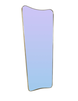 Grande specchio design a scudo in stile Gio Ponti, anni '70