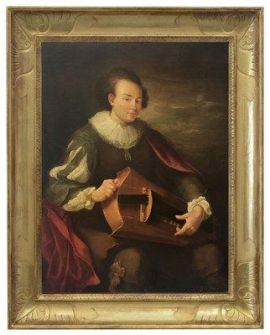 Giovanni Faliero - Il musicista, dipinto barocco di scuola napoletana, inizio XIX secolo