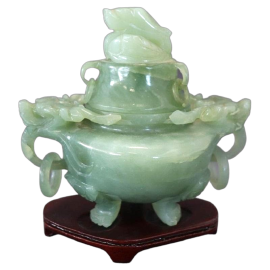 Mid-20th century Chinese carved jade censer
