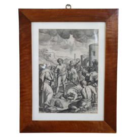 Johann Sadeler I - The Beheading of Saint Paul, antique engraving from the 16th century