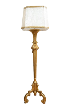 Antique Louis Philippe lamp in gilded and carved wood, Florence 19th century