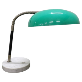 Lampada da tavolo design Stilux in vetro acrilico, ottone e marmo, anni '60                            