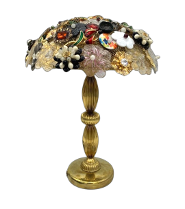 Luxury table lamp with Murano glass and vintage costume jewellery   
