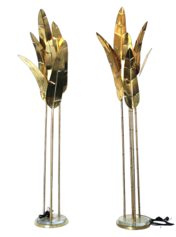 Brass palm-shaped floor lamp from Italy 1970s