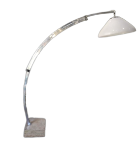 Vintage arched floor lamp with marble base      