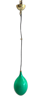 Lampada pendente in vetro di Murano verde attribuita a Venini