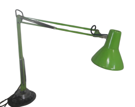 Lampada scrivania industriale design Emmedi in metallo verde, anni '70                            