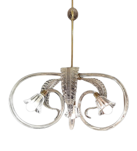 Barovier & Toso chandelier in Murano glass with three lights