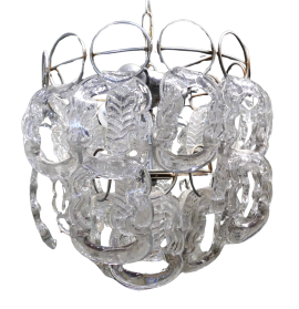Murano glass chandelier designed by Angelo Mangiarotti for Vistosi