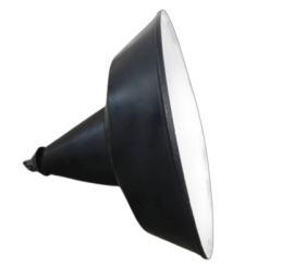 Lampade industriali con diametro 40 cm in metallo nero, 1950