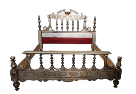 Antique style double bed carved and gilded in Mecca style, 1970s