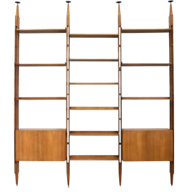 Sky-earth modular bookcase wall unit designed by Franco Albini, 1960s