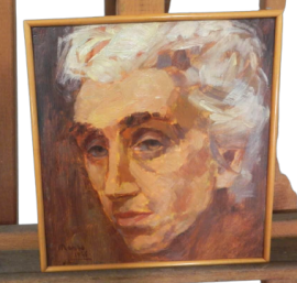 Mina Anselmi - dipinto ritratto di donna ad olio, 1946                            