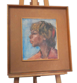 Mina Anselmi - dipinto ritratto di donna ad olio, anni '40
