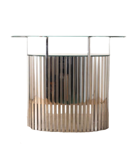 Vintage cocktail bar cabinet in chromed metal and brass, Italy 1970s
