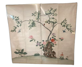 Pannelli cinesi antichi dipinti ad acquarello, XIX secolo