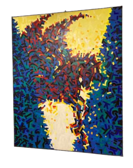 Pegaso - grande dipinto divisionista di A. Celaia, anni '80                            